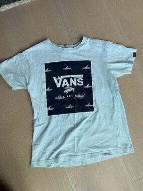 Vans Light Blue Tee with Navy Logo Block